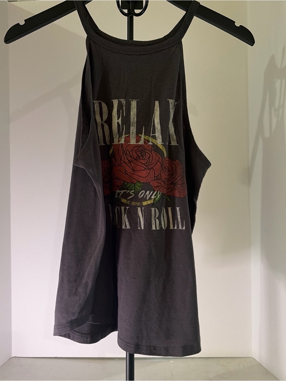 Relax Rock N Roll Women's Black Graphic Tank Top